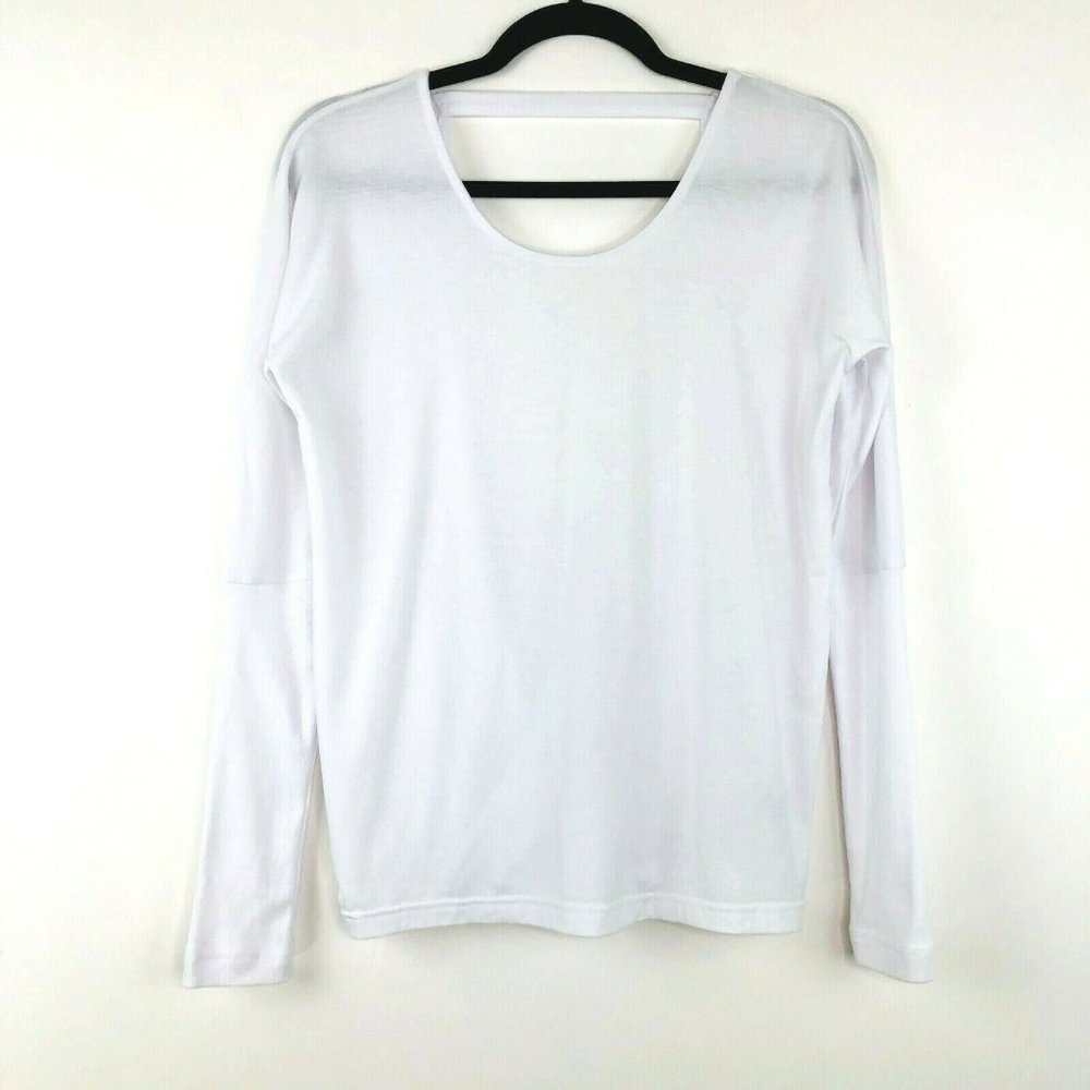 Onzie Drapey Open Back Long Ribbed Sleeve Tee